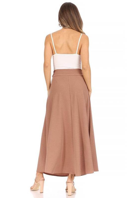 Solid, high waisted, A-line, midi skirt - Shop Style & More | Fresh Looks, Everyday Deals & Free Shipping