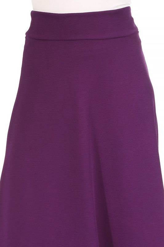 Solid, high waisted, A-line, midi skirt - Shop Style & More | Fresh Looks, Everyday Deals & Free Shipping