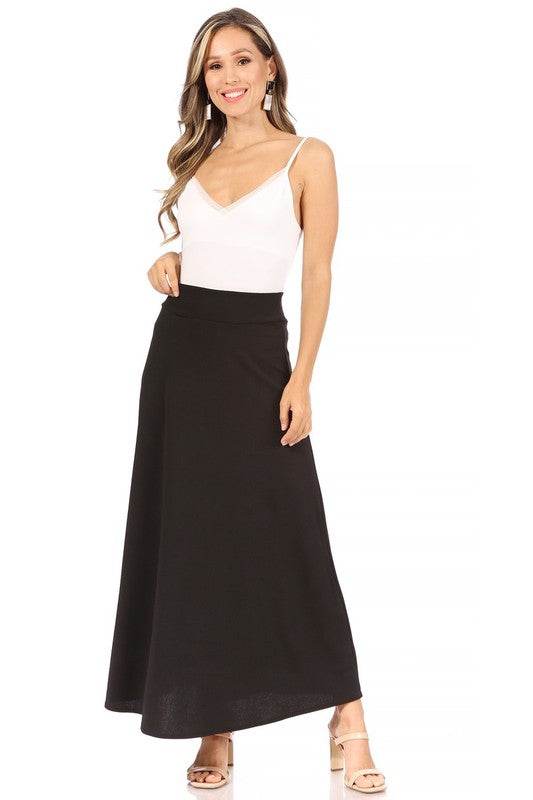 Solid, high waisted, A-line, midi skirt - Shop Style & More | Fresh Looks, Everyday Deals & Free Shipping