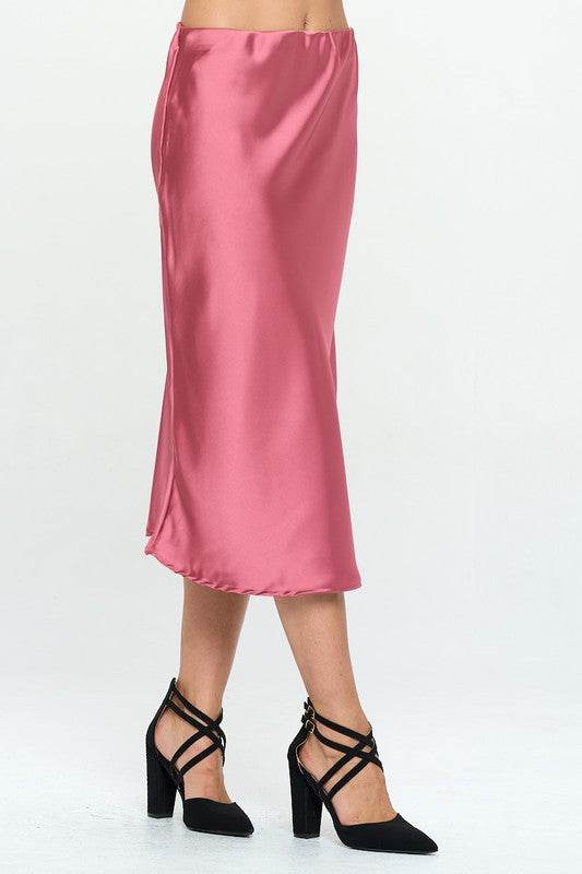 Made in USA Solid Satin Midi Skirt - Shop Style & More | Fresh Looks, Everyday Deals & Free Shipping