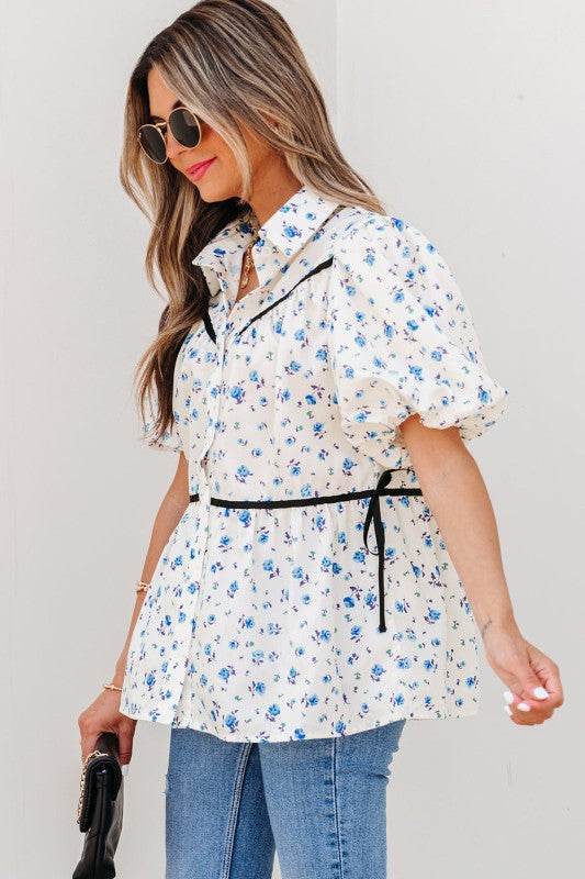 Lyanna Floral Puff Short Sleeve Top - Shop Style & More | Fresh Looks, Everyday Deals & Free Shipping