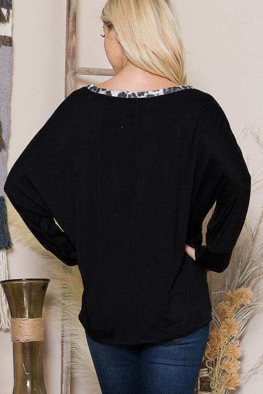 Mixed Media Dolman Knit Top with Thumbhole - Shop Style & More | Fresh Looks, Everyday Deals & Free Shipping