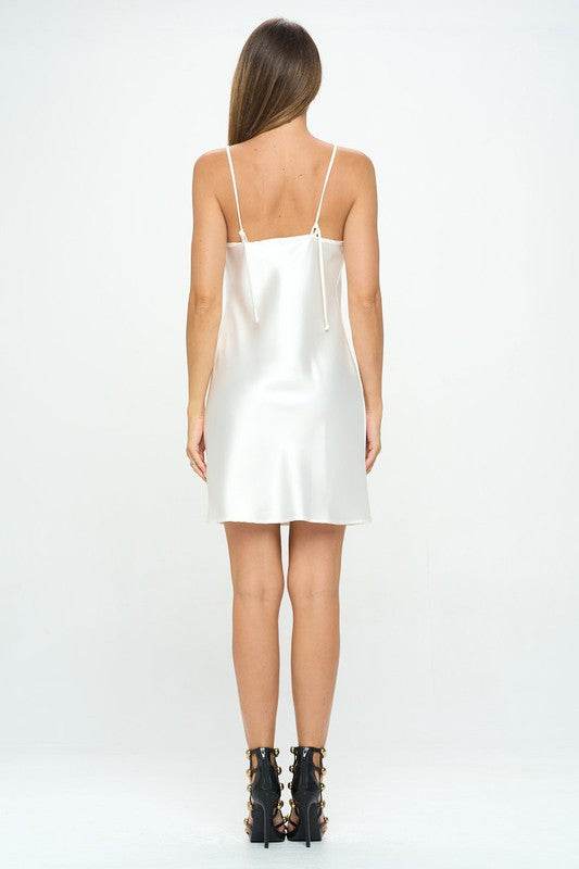 Solid Heavy Bias Cut Stretch Satin Slip Dress - Shop Style & More | Fresh Looks, Everyday Deals & Free Shipping