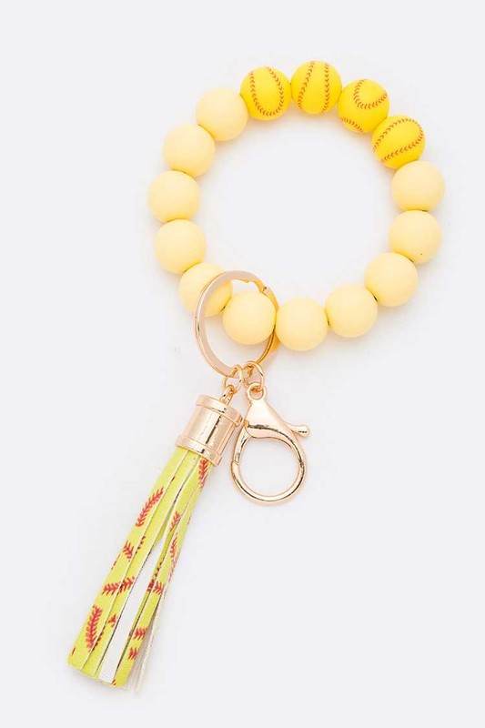 Softball Silicon Beads Key Chain Bracelet - Shop Style & More | Fresh Looks, Everyday Deals & Free Shipping