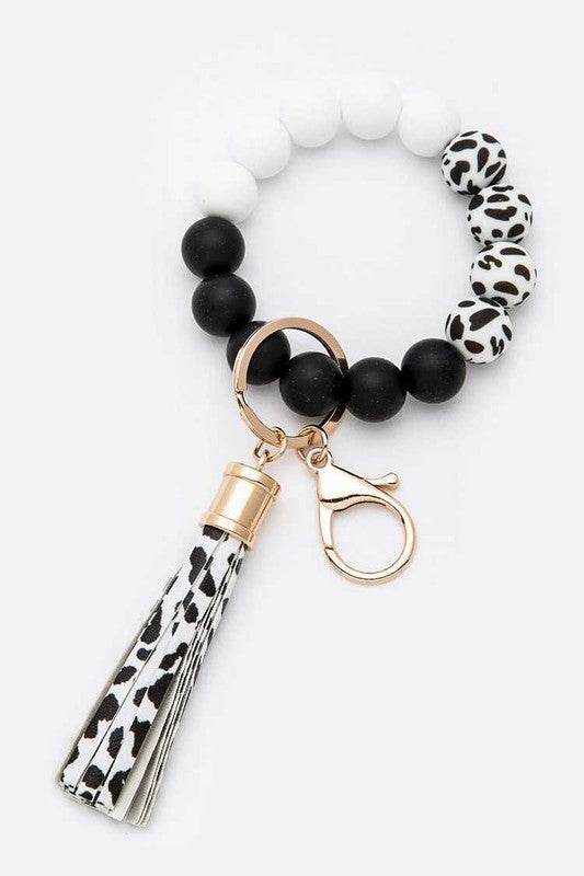 Silicon Printed Beads Tassel Bracelet Key Chain - Shop Style & More | Fresh Looks, Everyday Deals & Free Shipping