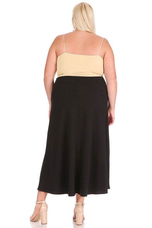 Plus size, solid, high waisted, A-line, midi skirt - Shop Style & More | Fresh Looks, Everyday Deals & Free Shipping
