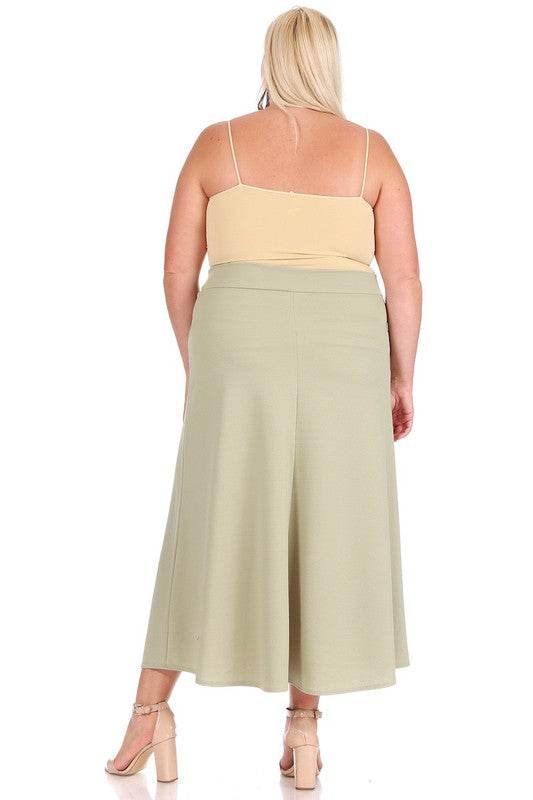 Plus size, solid, high waisted, A-line, midi skirt - Shop Style & More | Fresh Looks, Everyday Deals & Free Shipping
