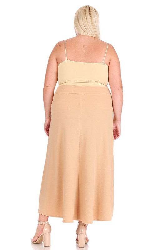 Plus size, solid, high waisted, A-line, midi skirt - Shop Style & More | Fresh Looks, Everyday Deals & Free Shipping