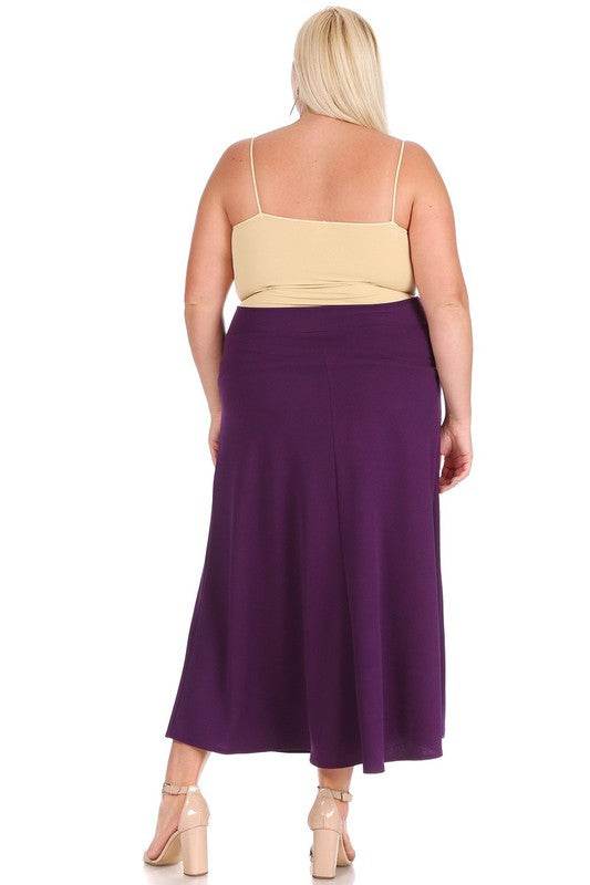 Plus size, solid, high waisted, A-line, midi skirt - Shop Style & More | Fresh Looks, Everyday Deals & Free Shipping