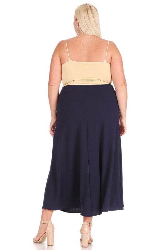 Plus size, solid, high waisted, A-line, midi skirt - Shop Style & More | Fresh Looks, Everyday Deals & Free Shipping