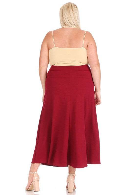 Plus size, solid, high waisted, A-line, midi skirt - Shop Style & More | Fresh Looks, Everyday Deals & Free Shipping