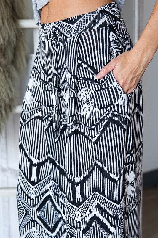 RETRO VINTAGE PRINT WIDE PANTS WITH POCEKTS - Shop Style & More | Fresh Looks, Everyday Deals & Free Shipping