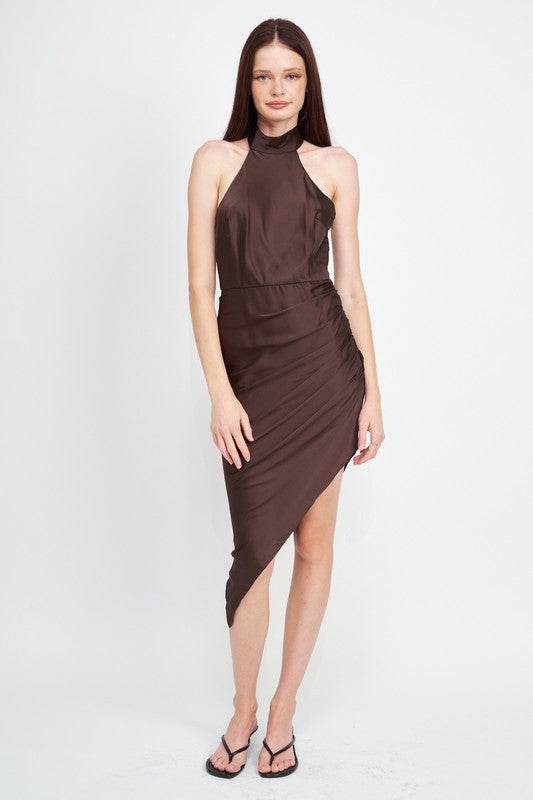 HALTER NECK ASYMMETRICAL DRESS - Shop Style & More | Fresh Looks, Everyday Deals & Free Shipping