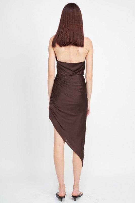 HALTER NECK ASYMMETRICAL DRESS - Shop Style & More | Fresh Looks, Everyday Deals & Free Shipping