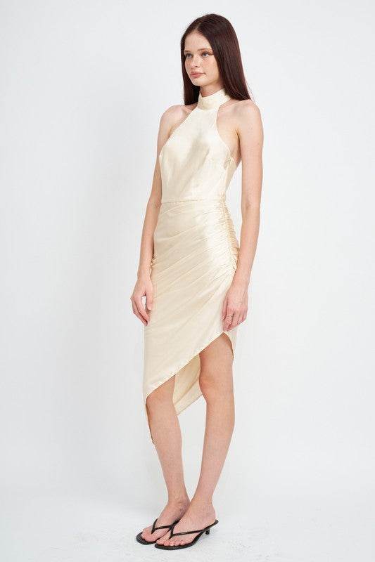 HALTER NECK ASYMMETRICAL DRESS - Shop Style & More | Fresh Looks, Everyday Deals & Free Shipping