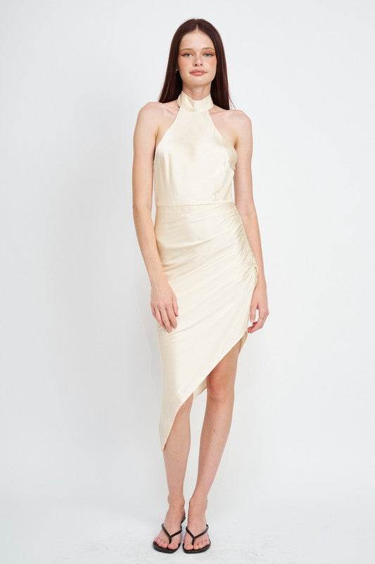 HALTER NECK ASYMMETRICAL DRESS - Shop Style & More | Fresh Looks, Everyday Deals & Free Shipping