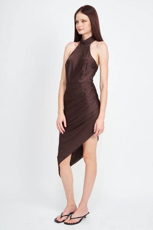 HALTER NECK ASYMMETRICAL DRESS - Shop Style & More | Fresh Looks, Everyday Deals & Free Shipping