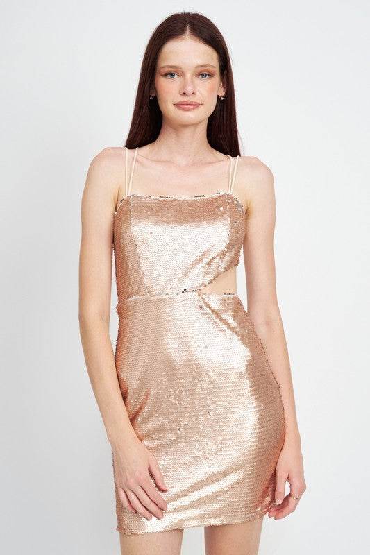 SEQUIN MINI DRESS WITH CUT OUT - Shop Style & More | Fresh Looks, Everyday Deals & Free Shipping