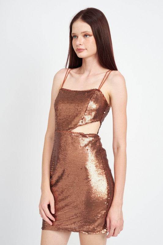 SEQUIN MINI DRESS WITH CUT OUT - Shop Style & More | Fresh Looks, Everyday Deals & Free Shipping