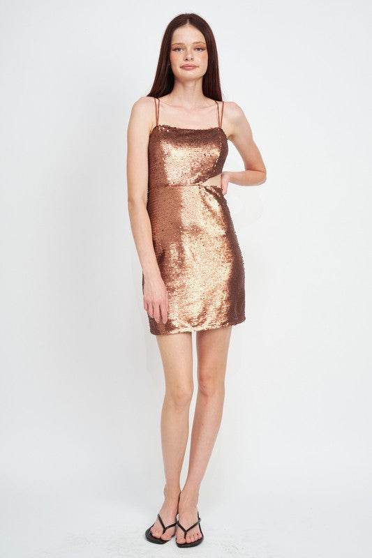 SEQUIN MINI DRESS WITH CUT OUT - Shop Style & More | Fresh Looks, Everyday Deals & Free Shipping