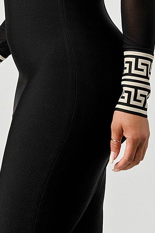 ATHINA HOLIDAY MESH CONTRAST PRINT BANDAGE - Shop Style & More | Fresh Looks, Everyday Deals & Free Shipping