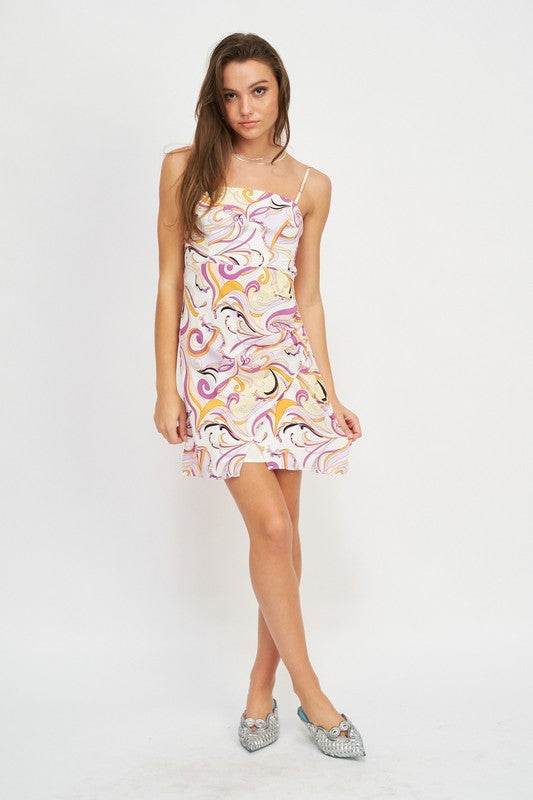 MINI PRINTED OPEN BACK DRESS - Shop Style & More | Fresh Looks, Everyday Deals & Free Shipping