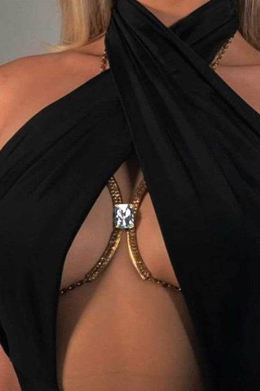Baguette Stone Crystal Bra Chain - Shop Style & More | Fresh Looks, Everyday Deals & Free Shipping