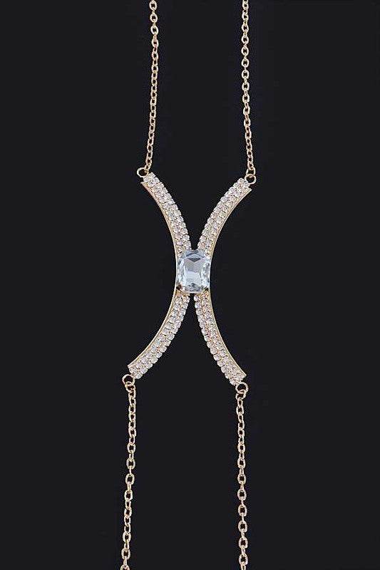 Baguette Stone Crystal Bra Chain - Shop Style & More | Fresh Looks, Everyday Deals & Free Shipping