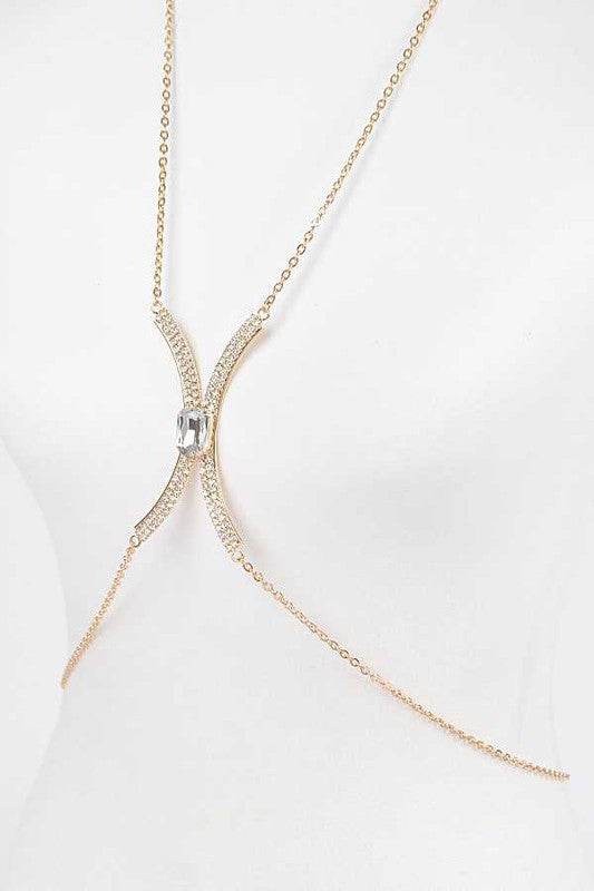Baguette Stone Crystal Bra Chain - Shop Style & More | Fresh Looks, Everyday Deals & Free Shipping