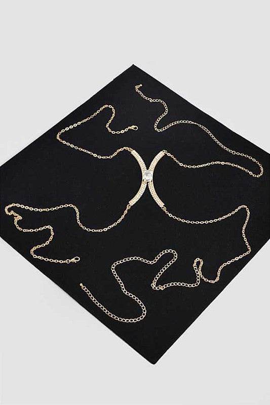 Baguette Stone Crystal Bra Chain - Shop Style & More | Fresh Looks, Everyday Deals & Free Shipping