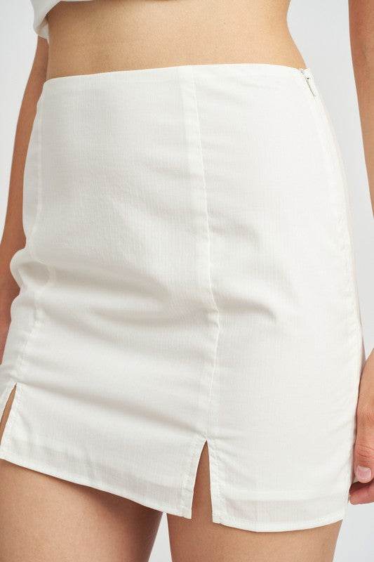 HIGH WAIST MINI SKIRT WITH SLITS - Shop Style & More | Fresh Looks, Everyday Deals & Free Shipping