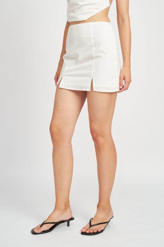 HIGH WAIST MINI SKIRT WITH SLITS - Shop Style & More | Fresh Looks, Everyday Deals & Free Shipping
