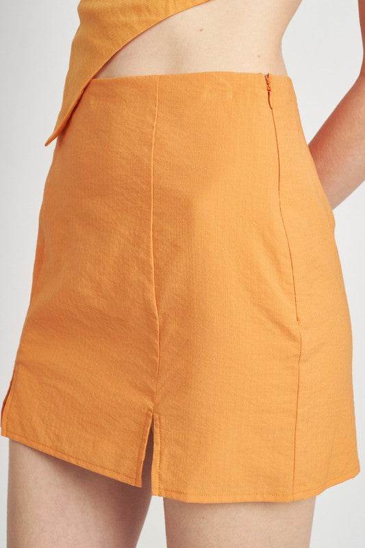 HIGH WAIST MINI SKIRT WITH SLITS - Shop Style & More | Fresh Looks, Everyday Deals & Free Shipping