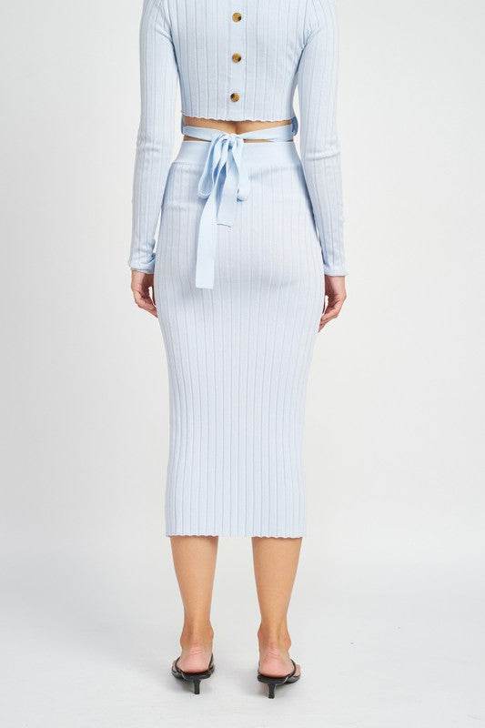 MIDI SKIRT WTIH SIDE BUTTON DETAIL - Shop Style & More | Fresh Looks, Everyday Deals & Free Shipping