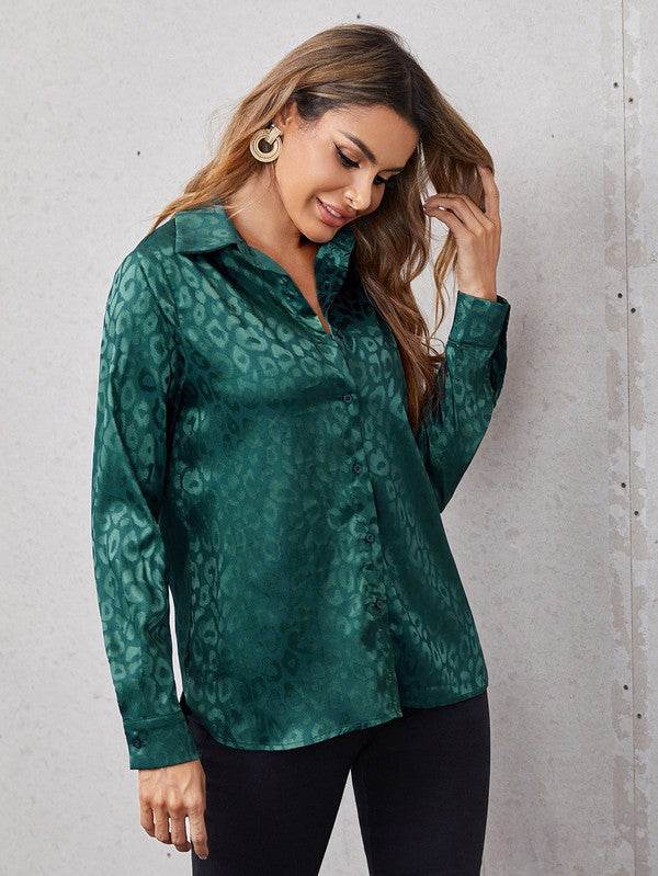 Satin leopard print button down shirt - Shop Style & More | Fresh Looks, Everyday Deals & Free Shipping