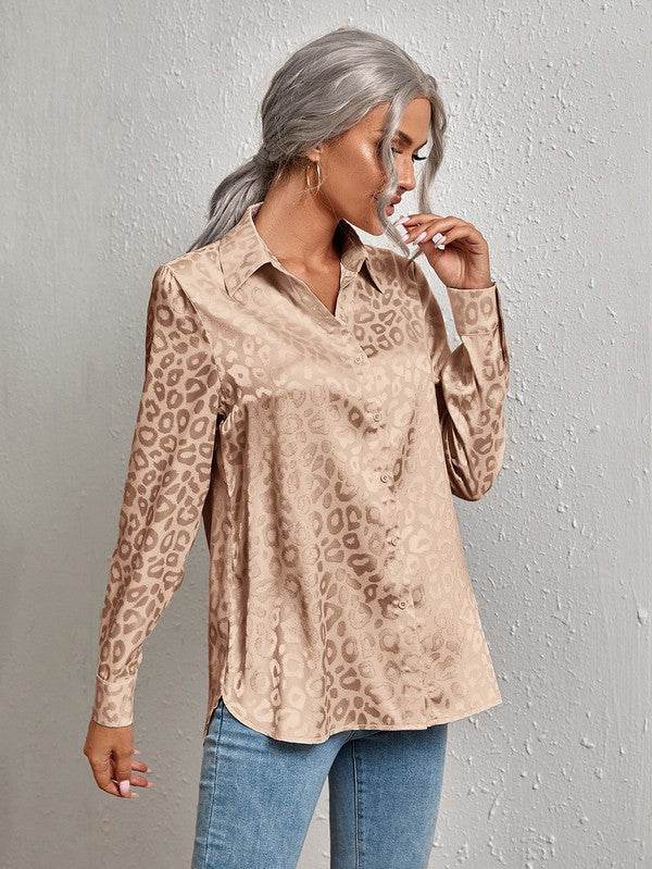 Satin leopard print button down shirt - Shop Style & More | Fresh Looks, Everyday Deals & Free Shipping