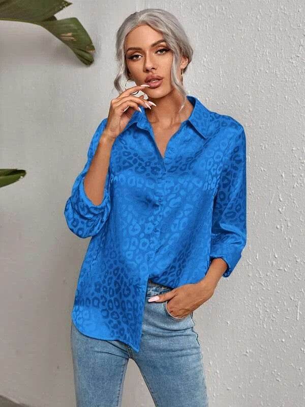 Satin leopard print button down shirt - Shop Style & More | Fresh Looks, Everyday Deals & Free Shipping