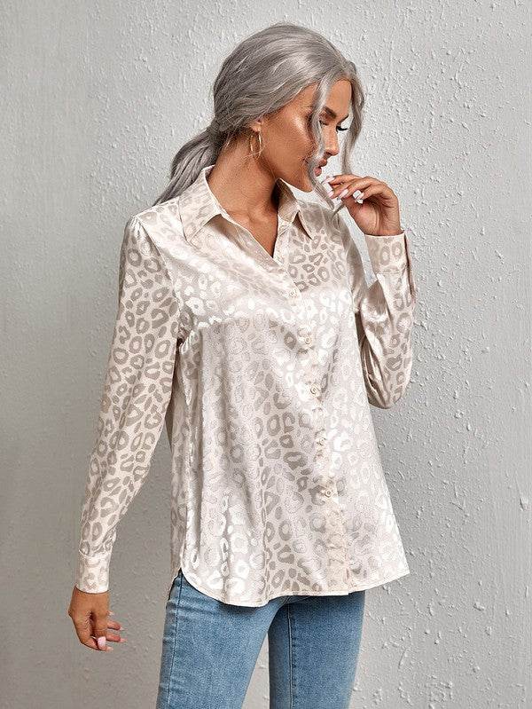Satin leopard print button down shirt - Shop Style & More | Fresh Looks, Everyday Deals & Free Shipping