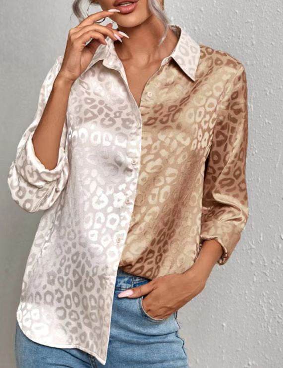 Satin leopard print button down shirt - Shop Style & More | Fresh Looks, Everyday Deals & Free Shipping