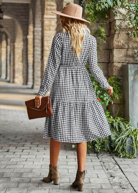 Gingham long sleeve dress - Shop Style & More | Fresh Looks, Everyday Deals & Free Shipping