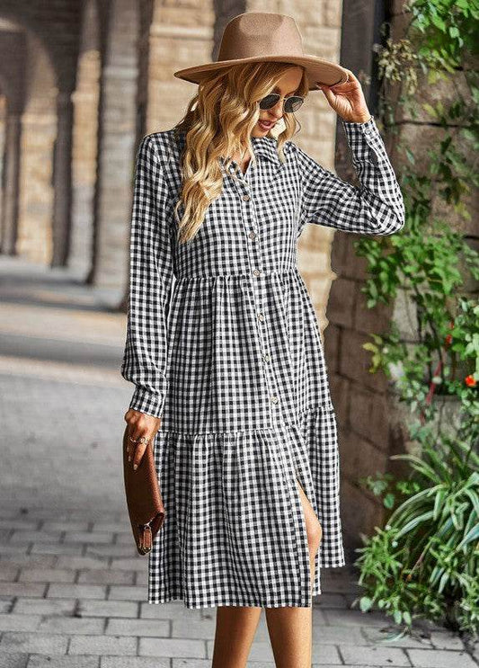 Gingham long sleeve dress - Shop Style & More | Fresh Looks, Everyday Deals & Free Shipping