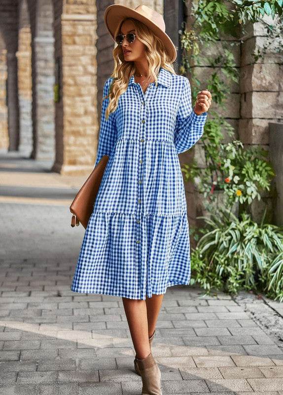 Gingham long sleeve dress - Shop Style & More | Fresh Looks, Everyday Deals & Free Shipping
