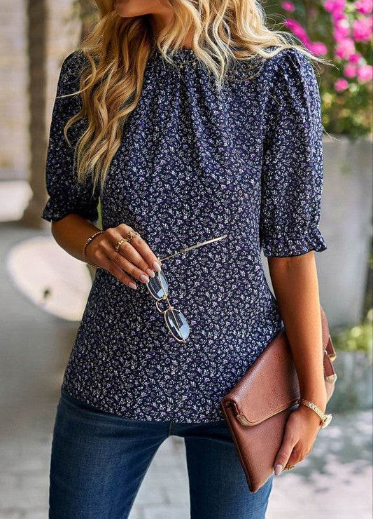 Floral mock neck blouse - Shop Style & More | Fresh Looks, Everyday Deals & Free Shipping
