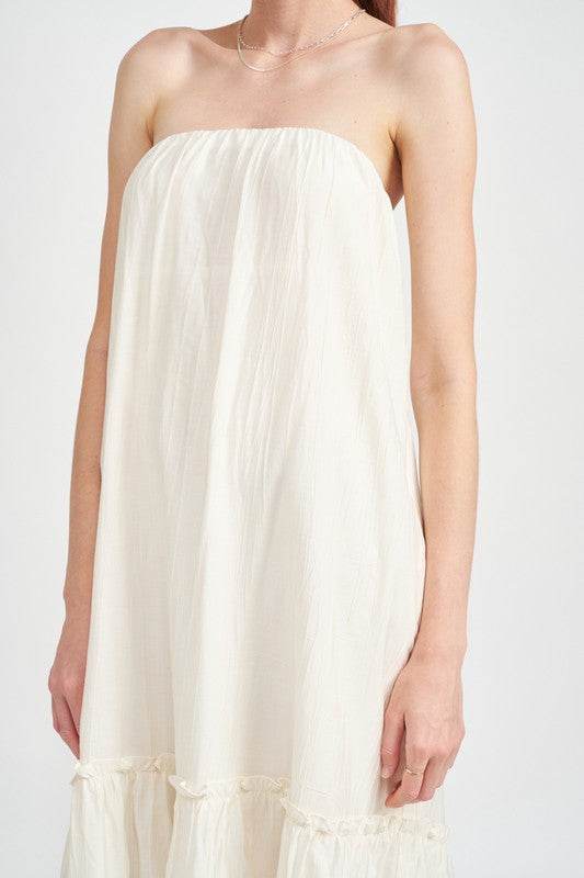 STRAPLESS TIERED MAXI DRESS - Shop Style & More | Fresh Looks, Everyday Deals & Free Shipping
