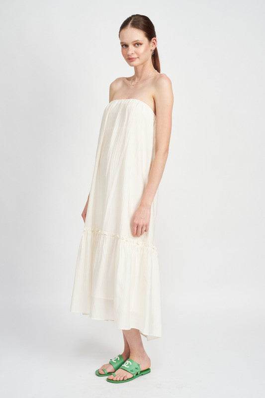 STRAPLESS TIERED MAXI DRESS - Shop Style & More | Fresh Looks, Everyday Deals & Free Shipping
