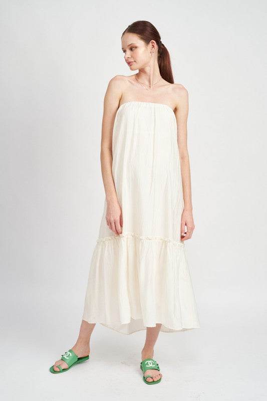 STRAPLESS TIERED MAXI DRESS - Shop Style & More | Fresh Looks, Everyday Deals & Free Shipping