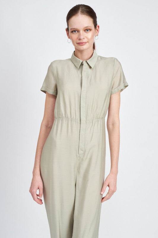 SHORT SLEEVE JUMPSUIT WITH OPEN BACK - Shop Style & More | Fresh Looks, Everyday Deals & Free Shipping