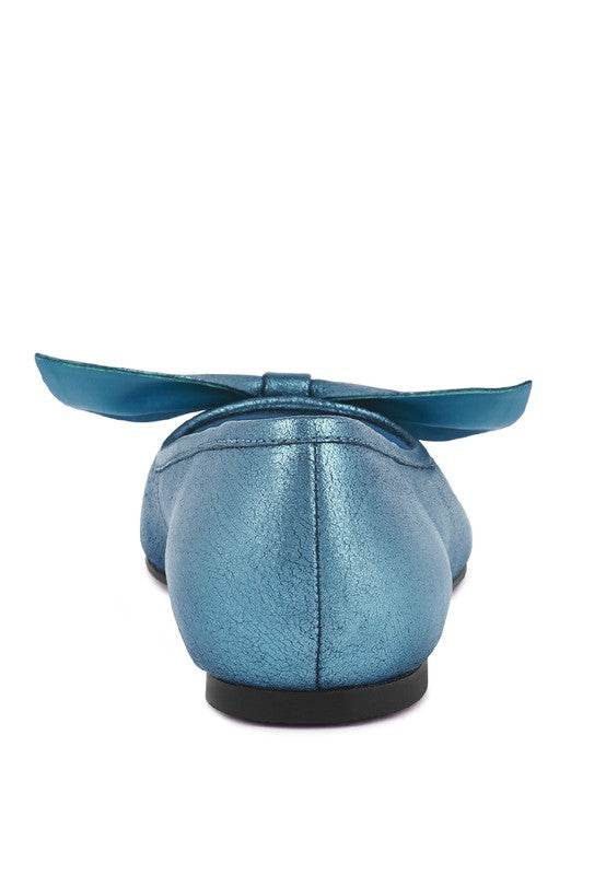 PIE-TRIBE Metallic Big Bow Ballerinas - Shop Style & More | Fresh Looks, Everyday Deals & Free Shipping