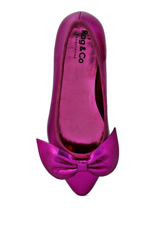 PIE-TRIBE Metallic Big Bow Ballerinas - Shop Style & More | Fresh Looks, Everyday Deals & Free Shipping