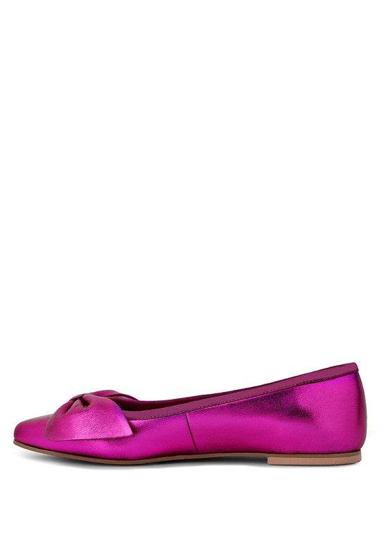 PIE-TRIBE Metallic Big Bow Ballerinas - Shop Style & More | Fresh Looks, Everyday Deals & Free Shipping
